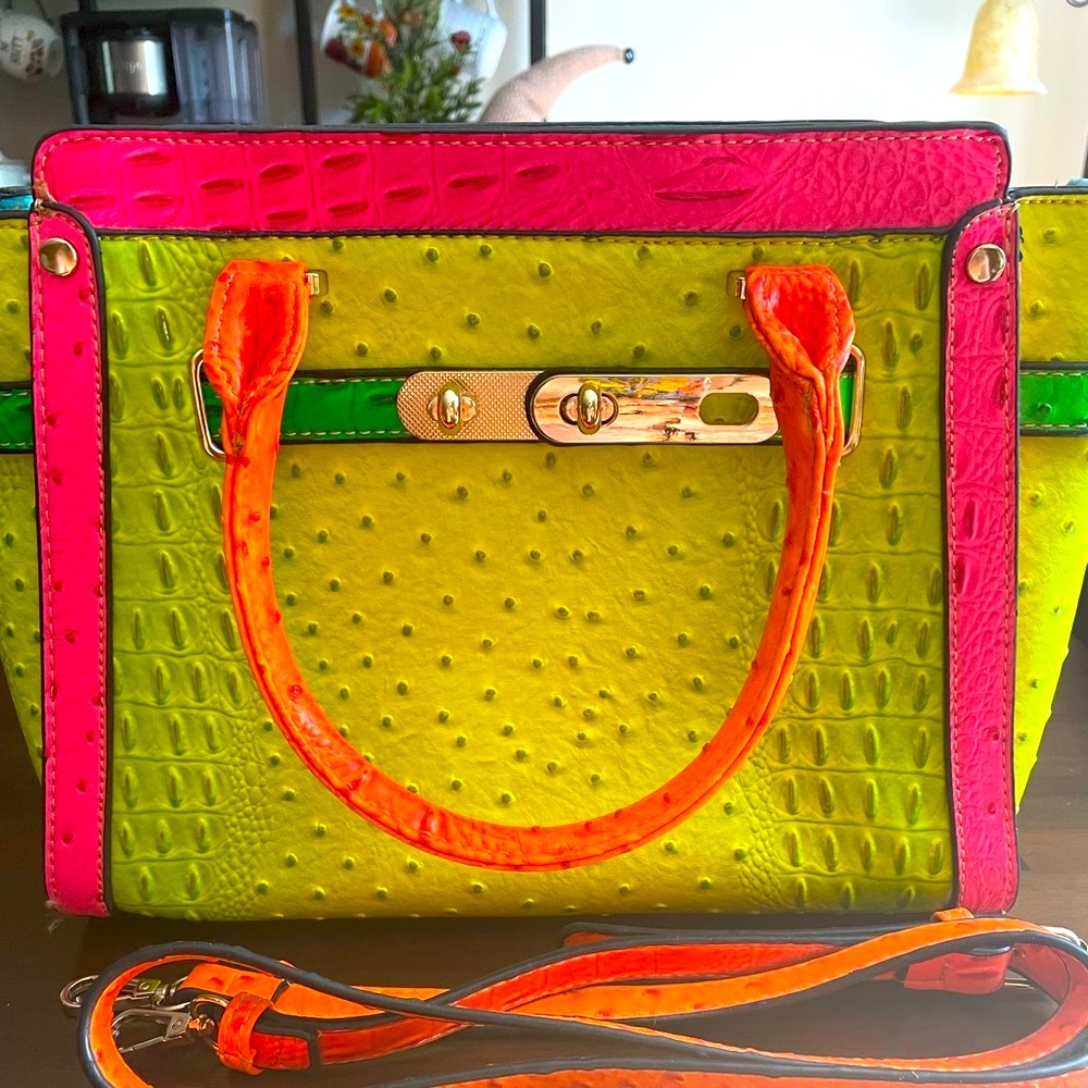 Gorgeous neon tote handbag!